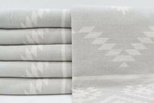 100 Cotton, Turkish Peshtemal Bath and Beach Towel Aztec Style Throw silver
