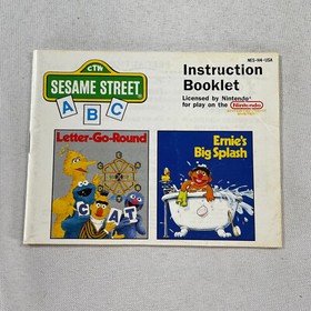 Sesame Street ABC Nintendo Video Game, Poster & Manual nes cartridge cart