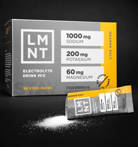 Drink LMNT Keto Electrolyte Powder Packets Orange Salt 30 Stick Packs - Picture 1 of 3