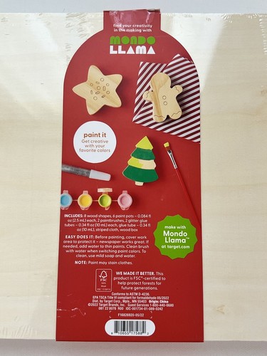 Mondo LLama Paint Your Own Wood Cookies For Santa Kinderspielzeug (Alter 6+) NEU - Bild 14 von 15
