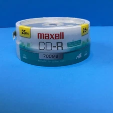 MAXELL CD-R  700MB Blank 80 Min 48X Data/Music/Photos New Sealed 25 Pk!