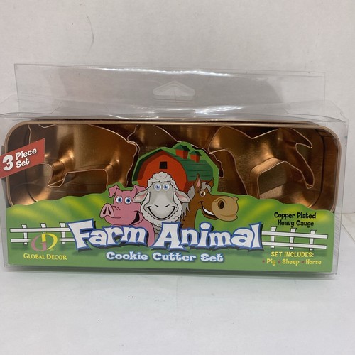 Farm Animals Cookie Cutter Copper Plated Pig Sheep Horse. New - Picture 1 of 3