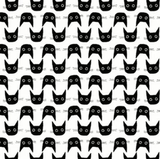 Feline Drive Fabric LES CHATS NOIR Cat Heads Dear Stella Sold by the Yard