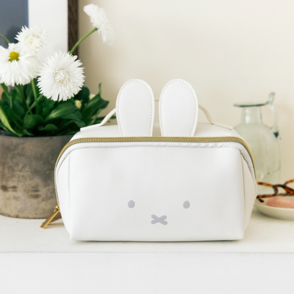 Miffy Wide-open Face Pouch Cosmetic Pouch Makeup White 2024 NEW