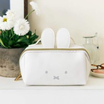 Miffy Wide-open Face Pouch Cosmetic Pouch Makeup White 2024 NEW