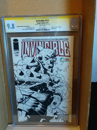 Invincible 111 CGC 9.8 B&W Diamond Retailer Summit Edition signed Robert Kirkman