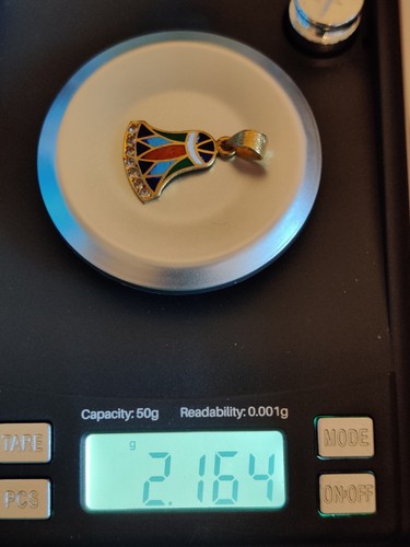 Dije Colgante de Colección Diamantes Esmalte de Oro 18K/750 Flor de Loto Egipcia Brote - Imagen 8 de 12