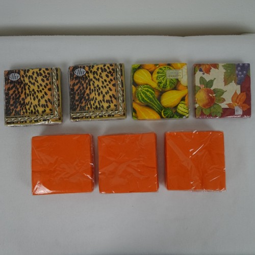 Tovaglioli di carta stampa animalier arancione 7 confezioni mai aperti cocktail decoupage party - Foto 2 di 15