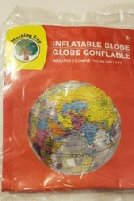 Inflatable World Globe 11.5" Teaching Tree 3+ Clear with Globe Imprint