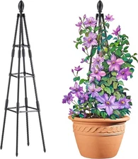 AlisisFores 4 Ft Tower Obelisk Trellis for Potted Climbing Plants, Garden Tre...