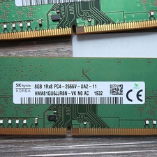 SK Hynix 16GB 2 X 8GB 1Rx8 PC4-2666V-UA2-11 HMA81GU6JJR8N-VK Desktop Ram