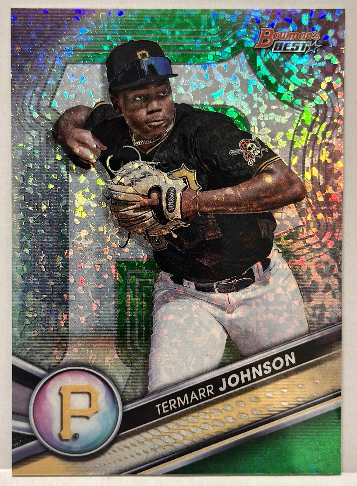 2022 Bowman's Best Termarr Johnson Green Mini-Diamond Refractor Rookie /99