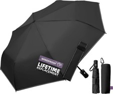 Compact Travel Windproof Umbrella, 43" Auto Open/close Folding Quick Dry Um