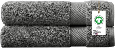 100% Organic Cotton Towels 650 GSM Plush Feather Touch Quick Dry Bath Sheet,