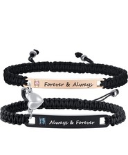 Always & Forever Matching Bracelets For Couples/Bestfriends Magnetic Heart Gifts