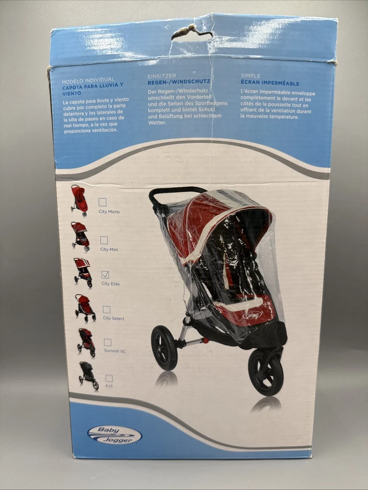 Baby Jogger City Mini Single Rain Canopy Stroller Cover 50401 City Elite - Image 2 of 2