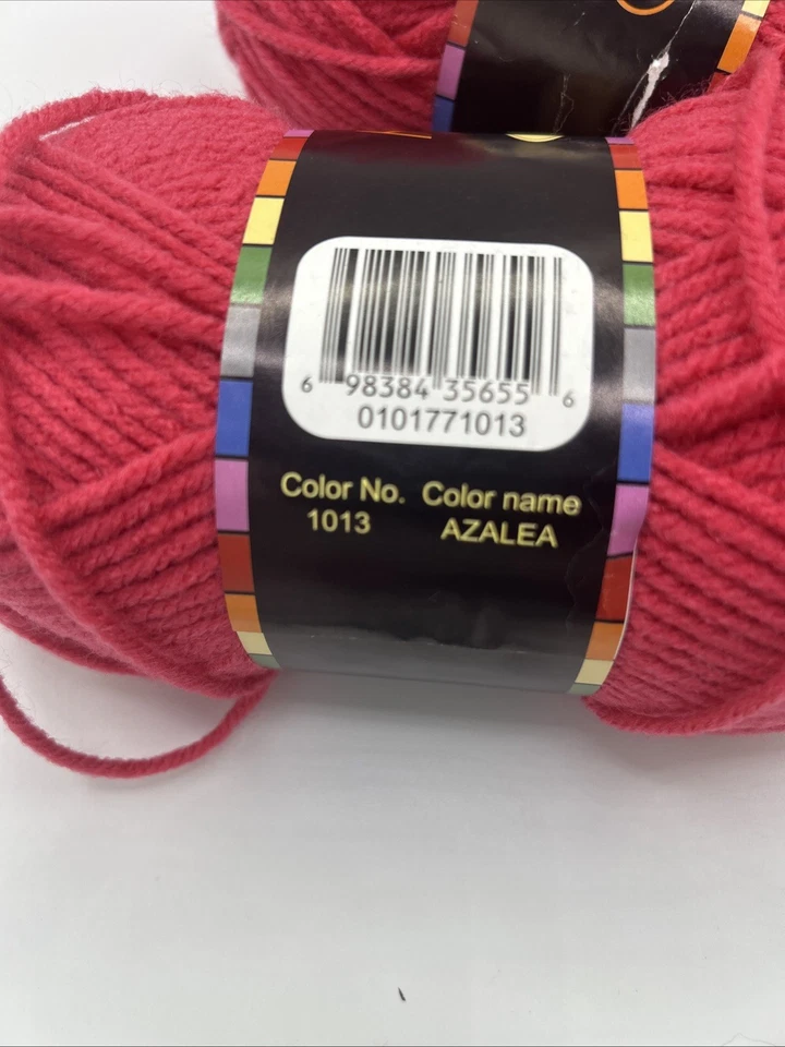 Hilo grueso Herrschners ~ Lote de 3 madejas acrílico peso voluminoso 3,5 oz. Azalea Foto 3 de 3