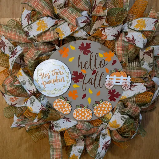 Farmhouse Fall Wreath Handmade Rustic Front Door Decor