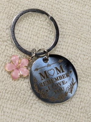 Sentimental Mom Keychain   Double Sided Engraved Message