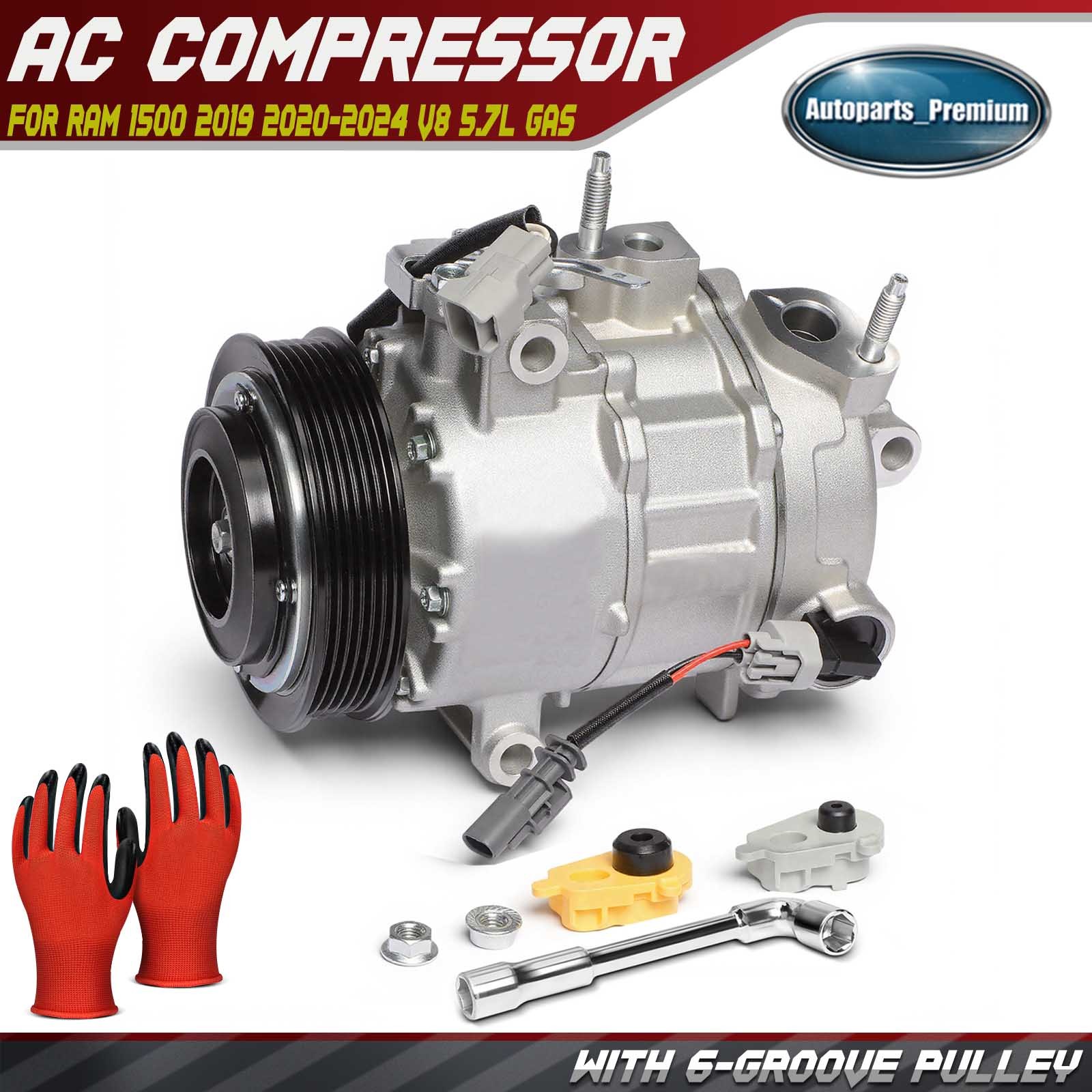 With 6-groove Pulley For Ram 1500 2019 2020-2024 V8 5.7l Gas