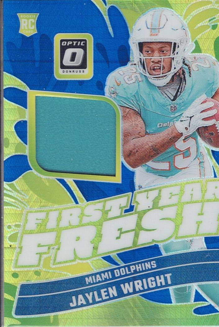 2024 Donruss Optic #FYF-JWT Jaylen Wright First Year Fresh Blue Hyper