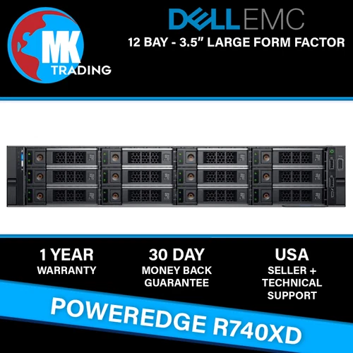 Dell PowerEdge R740XD 12B LFF 2U Server -V1- Choose CPUs/RAM/Drives - Wholesale