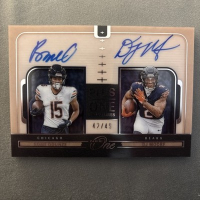 2024 PANINI ONE PLUS ONE ROME ODUNZE DJ MOORE SIGNATURES 2X-ON CARD AUTO /49