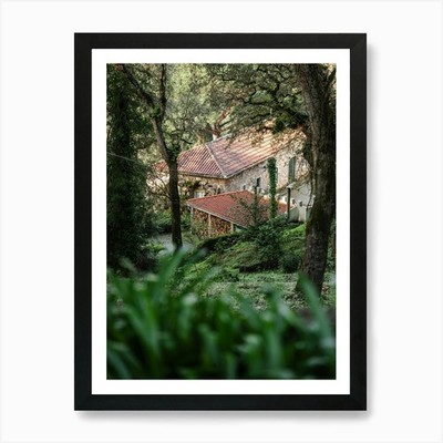 Ländliche Ruhe Sintra Wald weit gerahmtes Wandbild Poster Leinwanddruck Bild