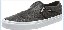 VANS Asher Slip-On Shoes Party Glitter Woman s Size 6 Euc No Box Fast Ship