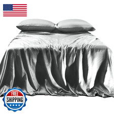 Elegant Comfort Luxurious 4-Piece Silky Satin Sheet Set Skin And Hair Friendly