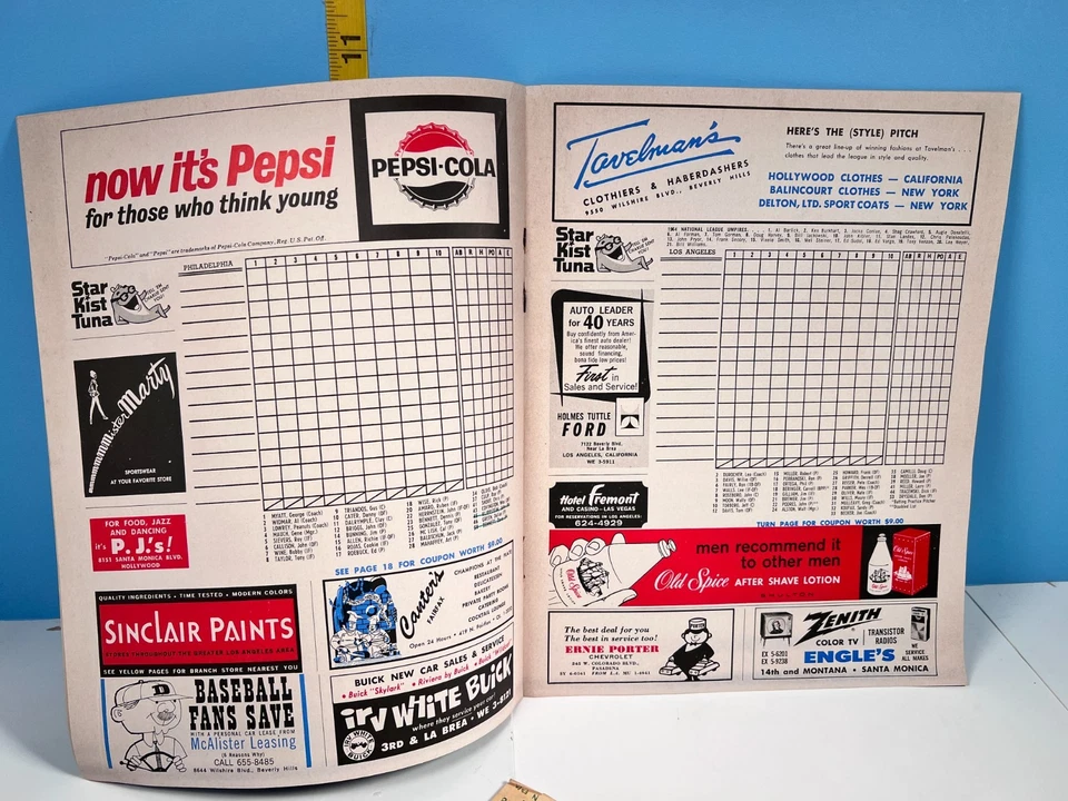 1 July 1964 Los Angeles Dodgers Program v Phillies Sandy Koufax Win #104 - Image 4 of 4