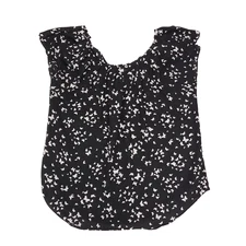 LC Lauren Conrad Blouse Top Womens Medium Black Butterflies Sheer Sleeveless