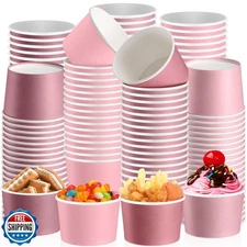 Jingmore 60 Pcs Paper Ice Cream Cups 9oz Colored Disposable Dessert Bowls for