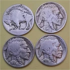 4 Buffalo /Indian Head Nickels - (1913P Type 1, 1934D, 1936P, & 1937P)