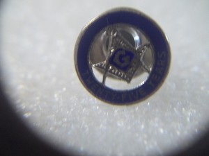 Vintage Freemason Mason 25 Year Member Award Lapel Pin -STERLING.