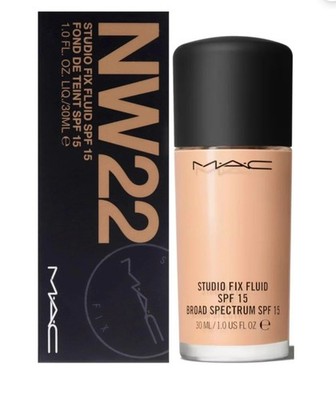 MAC NW22 STUDIO FIX FLUID SPF 15 MAKEUP FOUNDATION 1 OZ / 30 ML FREE SHIPPING