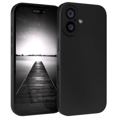 Handyhülle für Apple iPhone 16 Silikon Back Cover TPU Schutz Handy Case Schwarz