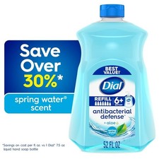 Dial Antibacterial Foaming Hand Soap Refill Spring Water 52 fl oz Pack of 1 0.20 per fl oz