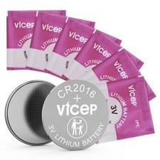ViCep 6-Pack Batteria CR2016 Batterie CR 2016 a Bottone al litio 3V per