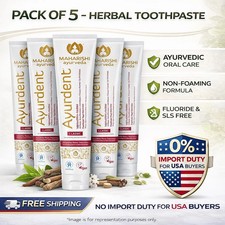 Maharishi Ayurveda Ayurdent Classic Toothpaste 75g Herbal Oral Care Pack 5