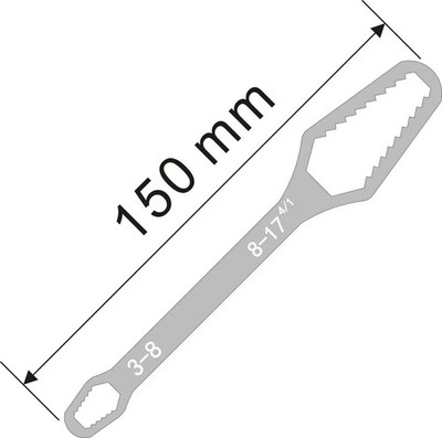 Universal Torx Style Wrench 3-17mm Self-Tightening Adjustable Spanner Tool 150mm