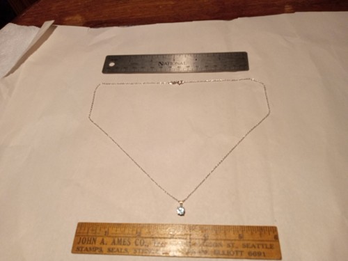 Sterling Silber 925 blauer Stein Solitär Halskette - Bild 2 von 12