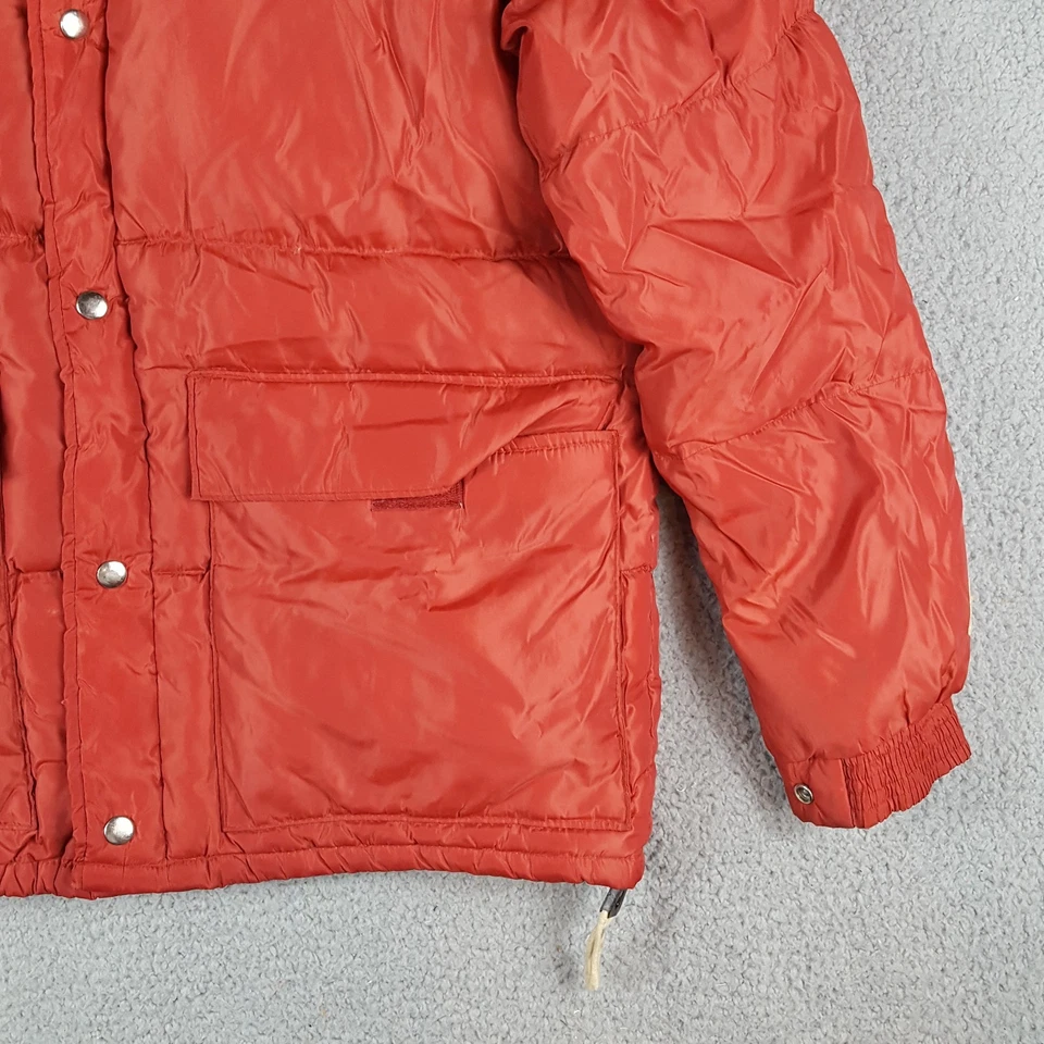 Vintage 80s Camel Goose Down Burnt Orange Puffer Men's Size XL Retro Ski Jacket - Image 3 of 4