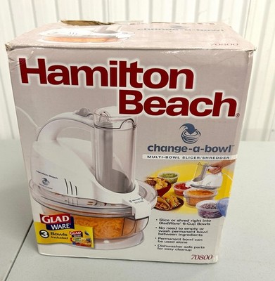 HAMILTON BEACH # 70800 (NEW) Change-a-Bowl  Multi Bowl  Slicer  Glad Ware 