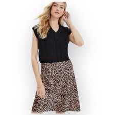 Bebe Womens 0 Leopard Print Stretch Cotton Mini Skirt Made in USA Y2K