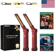 Rechargeable LED Work Light with Magnet & Hook - Ideal Gifts for Men, 2 Pack