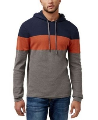 NEW Buffalo David Britton Men Waffle Fafun Colorblock Hoodie Preppy Athletic M