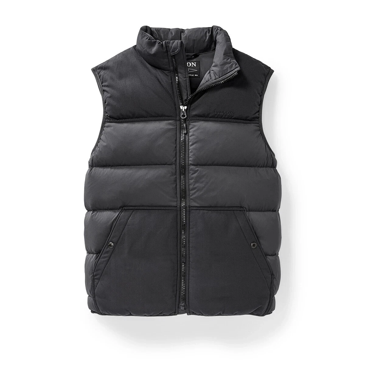 Filson Featherweight Down Vest Faded Black 850 Fill Goose Down Men's XL Ripstop