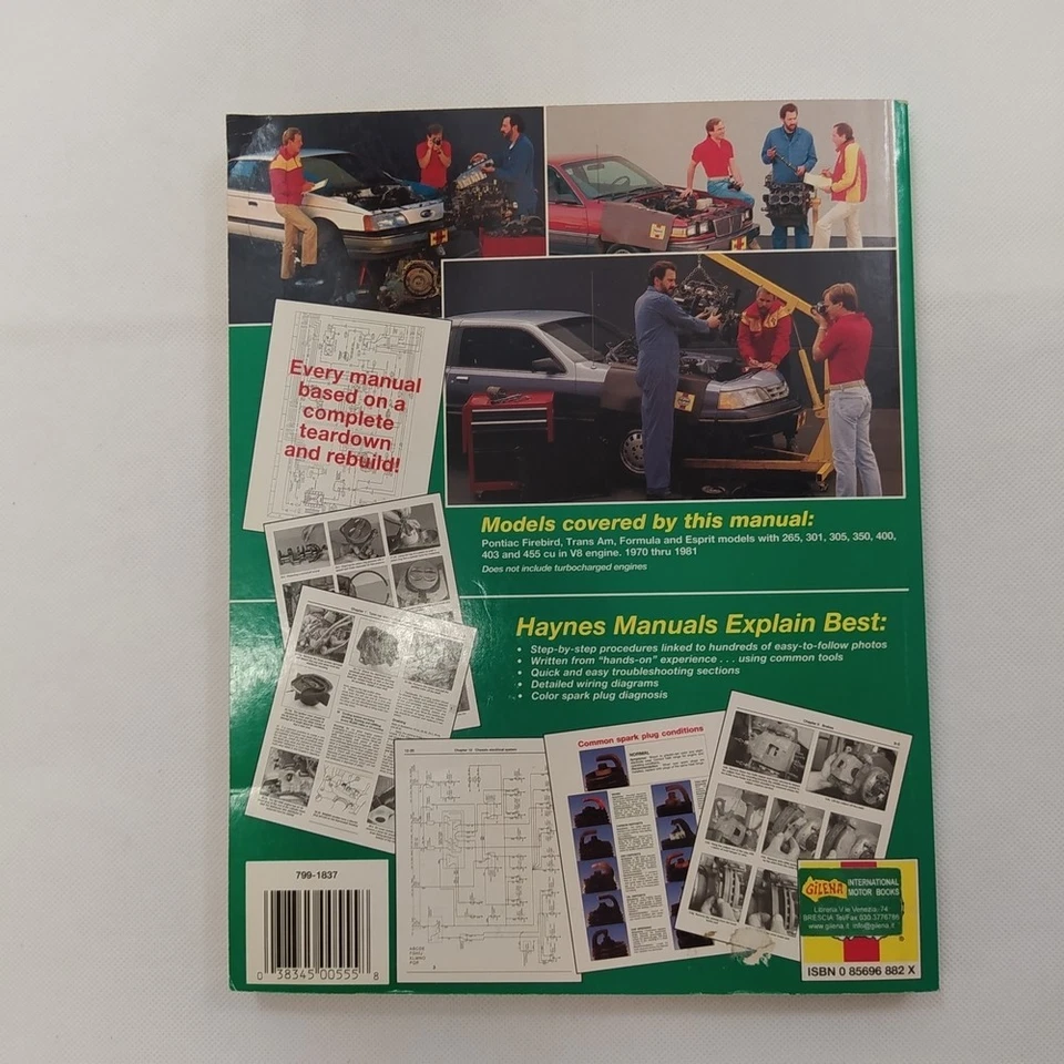 Manuale riparazioni Pontiac Firebird 1970-81 mod. V8 in inglese - Immagine 2 di 4