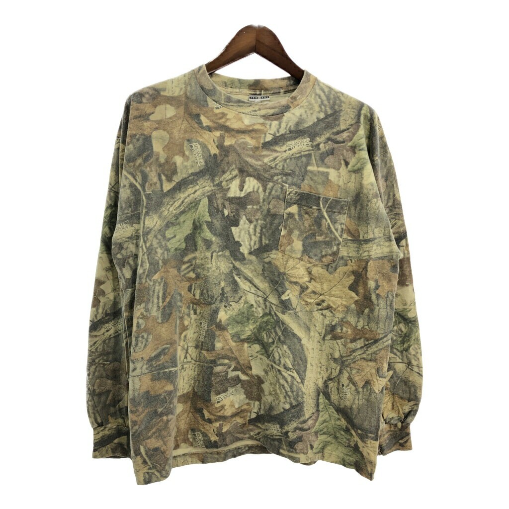 Vintage Jerzees USA Camo Long Sleeve Pocket Tee Multicolor Preowned
